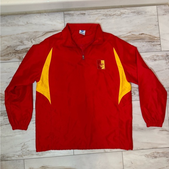 FUBU “Gorilla Face” Logo Red Quarter-Zip Windbreaker Jacket – Size Medium - Picture 2 of 8